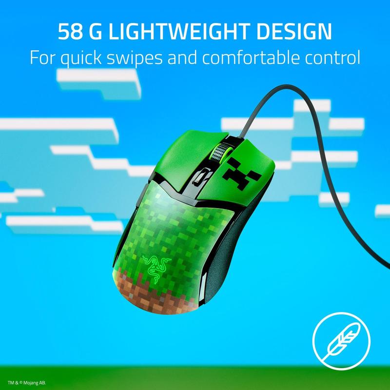 Mouse para jogos Razer Cobra Lightweight 58g 8500 DPI Minecraft